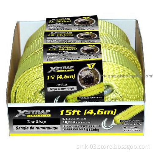 2\"X15\'Tow Straps Heavy duty 10000lbs PES webbing